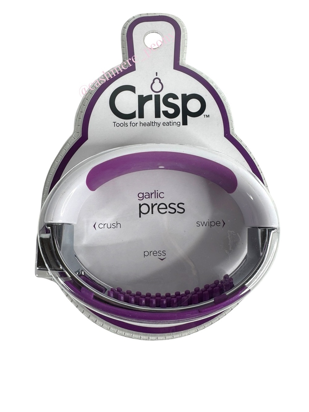 NEW Crisp Purple Garlic Press - Handheld Garlic Crusher Tool Collect & Dispense